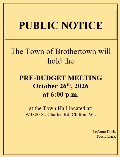 Notice of Pre-Budget Meeting